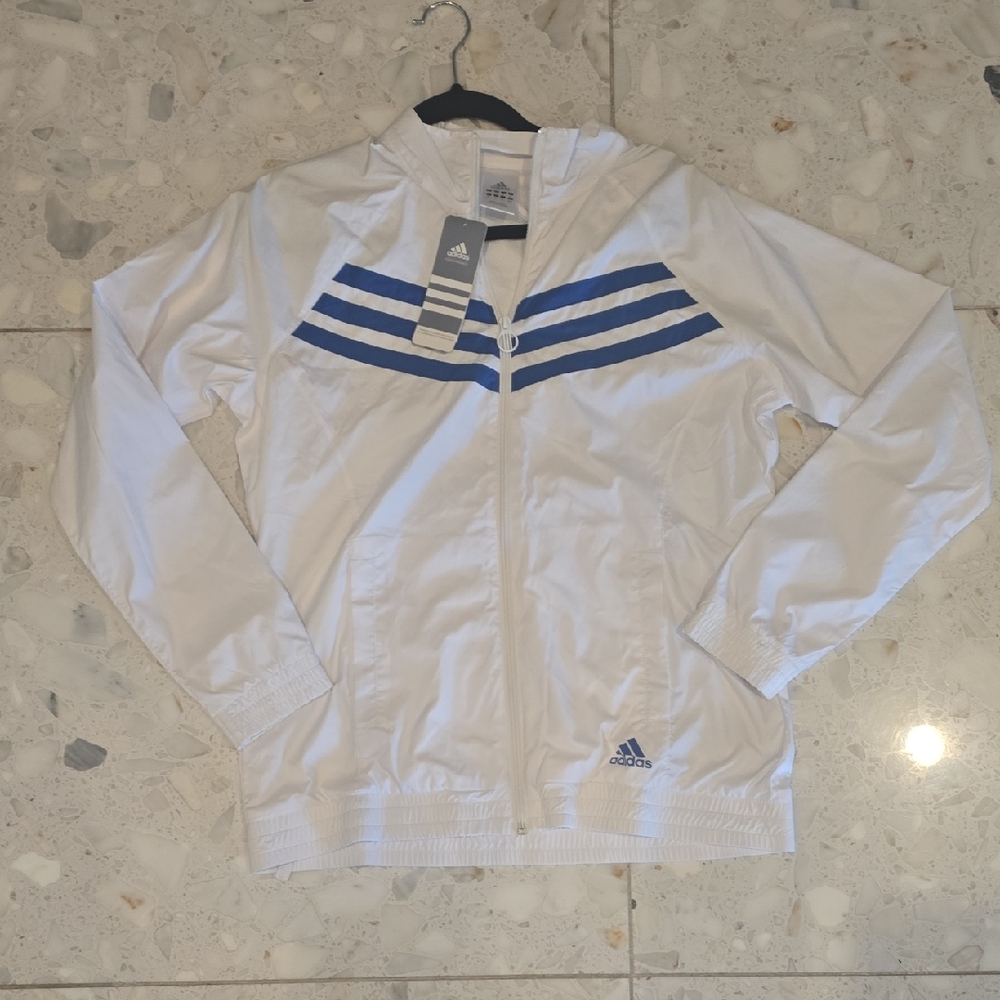 adidas White and Blue Women's Jacket